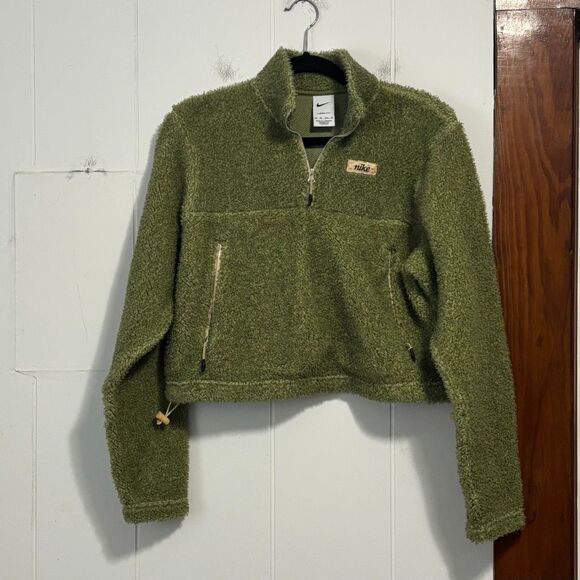 Nike therma-fit green Sherpa quarter zip sweatshirt XS - Picture 3 of 7
